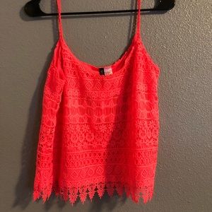 Divided by H&M pink lace crop top | M | NWT |